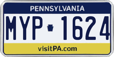 PA license plate MYP1624
