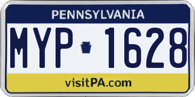 PA license plate MYP1628
