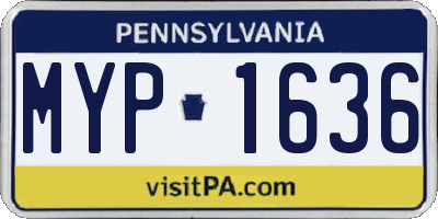 PA license plate MYP1636