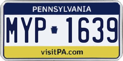 PA license plate MYP1639