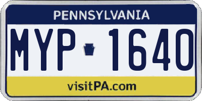PA license plate MYP1640