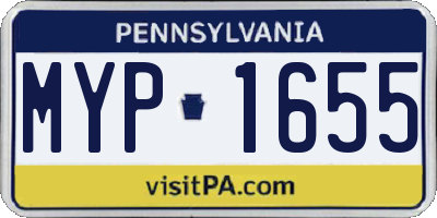PA license plate MYP1655