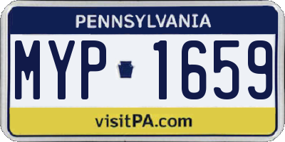 PA license plate MYP1659