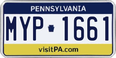 PA license plate MYP1661