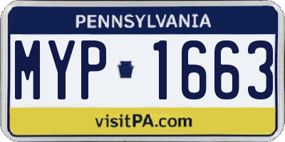 PA license plate MYP1663