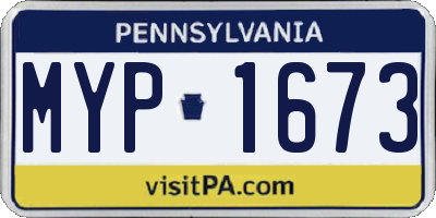 PA license plate MYP1673