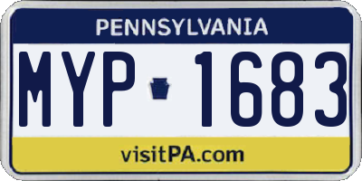 PA license plate MYP1683