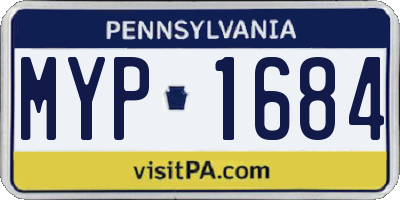 PA license plate MYP1684