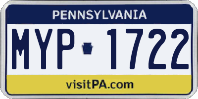 PA license plate MYP1722