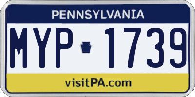 PA license plate MYP1739