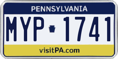 PA license plate MYP1741
