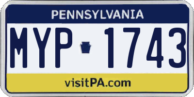 PA license plate MYP1743