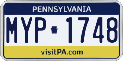 PA license plate MYP1748