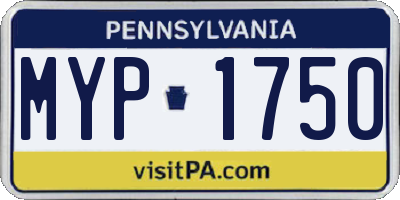 PA license plate MYP1750