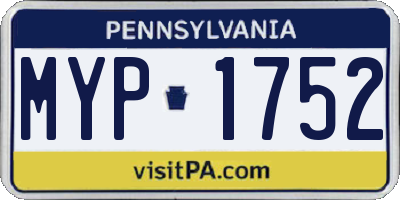 PA license plate MYP1752
