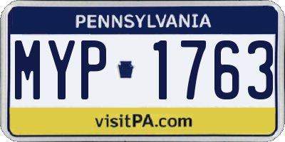 PA license plate MYP1763