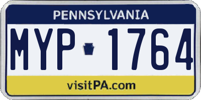 PA license plate MYP1764