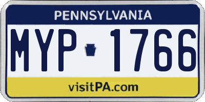 PA license plate MYP1766