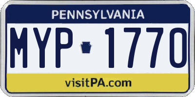 PA license plate MYP1770