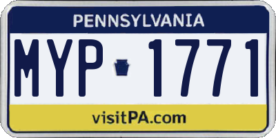 PA license plate MYP1771