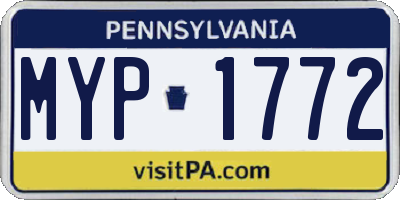 PA license plate MYP1772