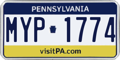 PA license plate MYP1774