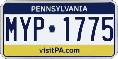 PA license plate MYP1775