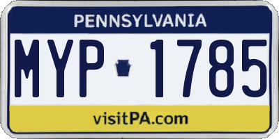 PA license plate MYP1785
