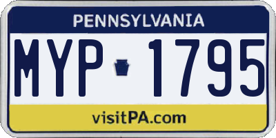PA license plate MYP1795