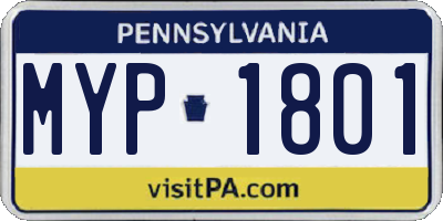 PA license plate MYP1801
