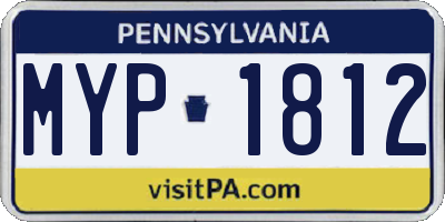 PA license plate MYP1812