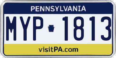 PA license plate MYP1813