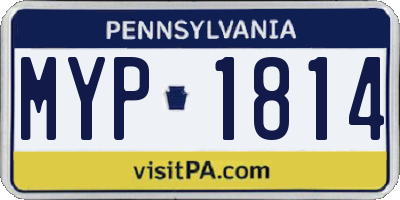 PA license plate MYP1814