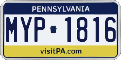 PA license plate MYP1816