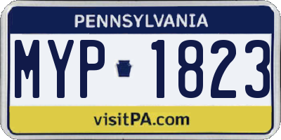 PA license plate MYP1823