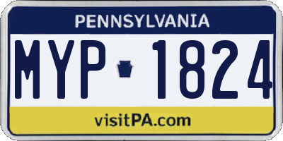 PA license plate MYP1824