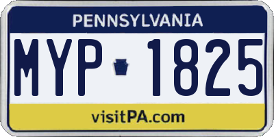 PA license plate MYP1825