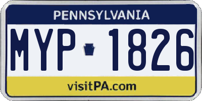 PA license plate MYP1826