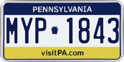 PA license plate MYP1843