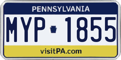PA license plate MYP1855