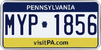 PA license plate MYP1856