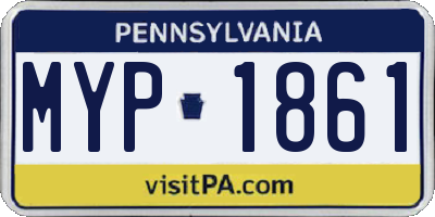 PA license plate MYP1861
