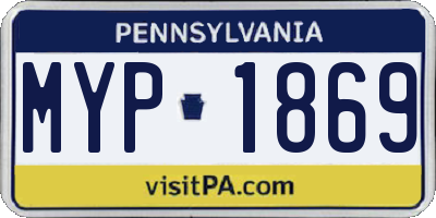 PA license plate MYP1869