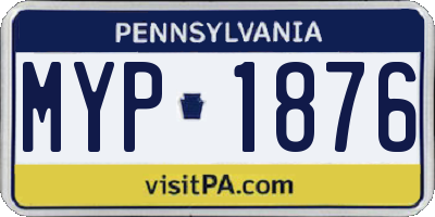 PA license plate MYP1876