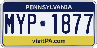 PA license plate MYP1877
