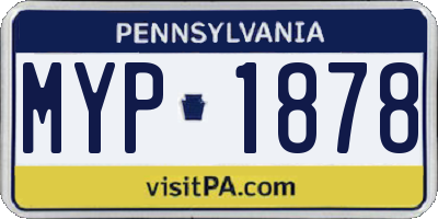 PA license plate MYP1878