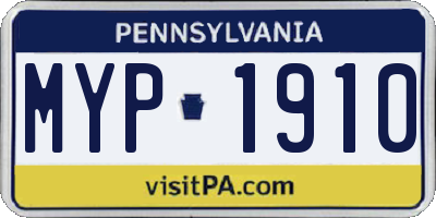 PA license plate MYP1910