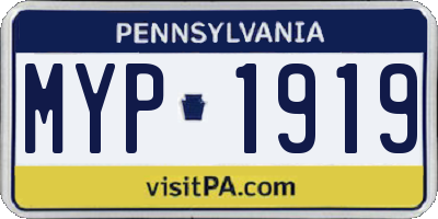 PA license plate MYP1919