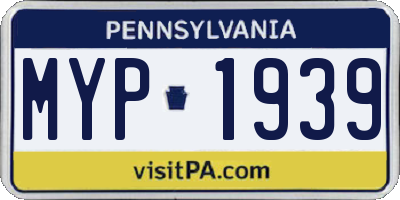 PA license plate MYP1939
