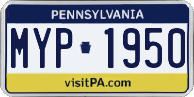 PA license plate MYP1950